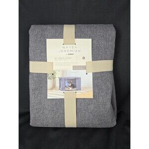 New Nate & Jeremiah Cloth Crate Cover 36" Grey Linen Blend For Petsmart